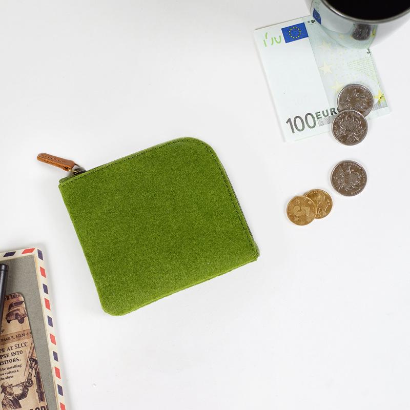 Fashion Wool Felt Mini Coin Purse Wallet Women Men Change Bag Credit Card ID Holder Wallets Key Chain Mini Bag Felt Retro Bag