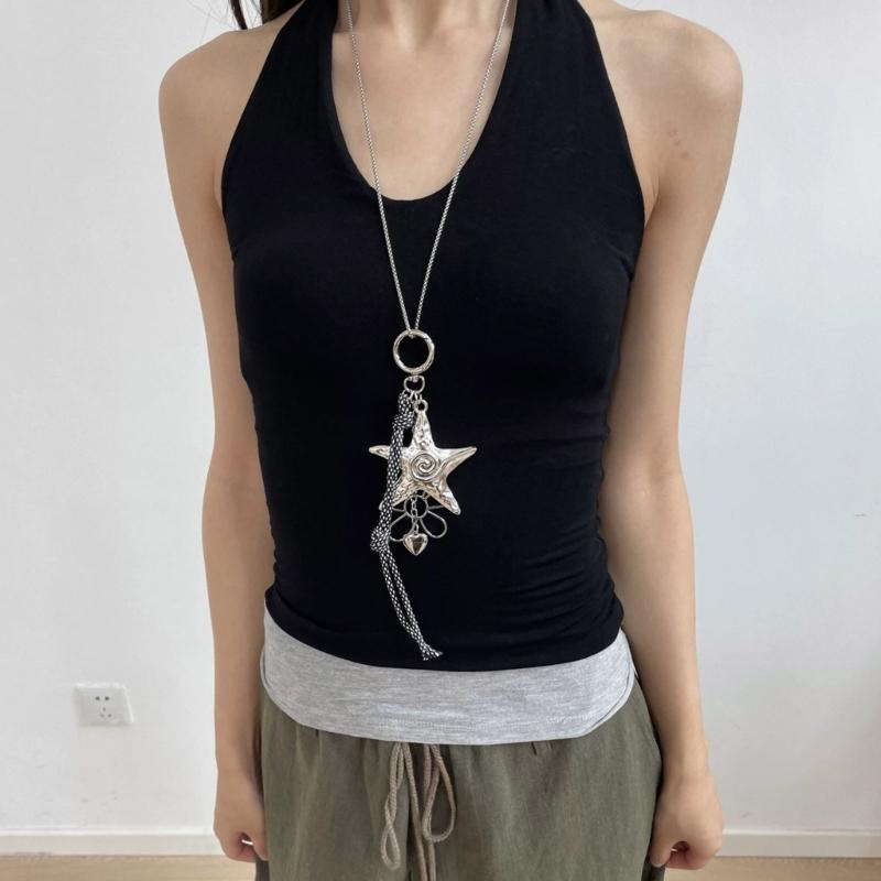 Multifunctional Star Flower Heart Rope Bag Charm Star Pendant Key Holder Bag Accessory Present for Stylish Individuals