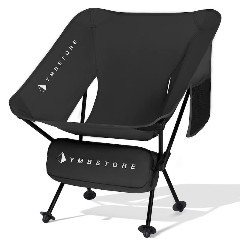 Outdoor Camping Folding Hiking Mountaineering Chair, Chair, Chair, Chair, Compact, Ultralight, [YMB STORE] (Black)