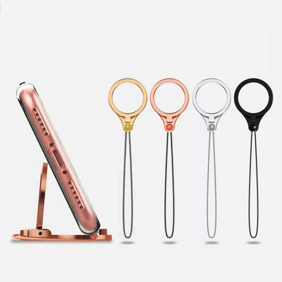 2 In 1 Metal Cell Phone Lanyard Finger Ring Multifunction Mobile Phone Holder