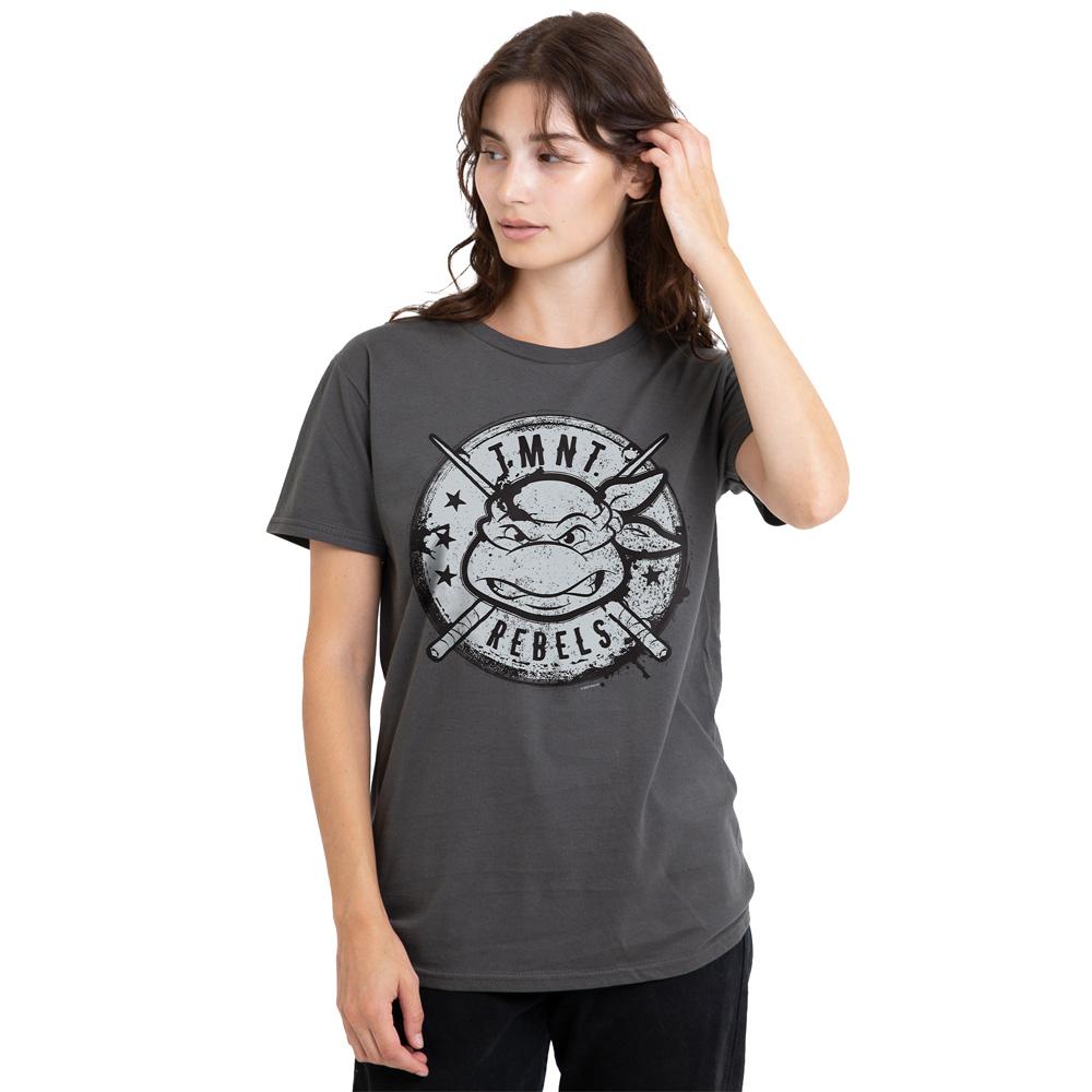Teenage Mutant Ninja Turtles Womens/Ladies Rebels Distressed Logo T-Shirt