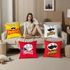 Classic P-Pringles Brand Pillow Case Plush Fabric Soft Double Sided Print Sofa Cushion Cover Throw Pillow Covers