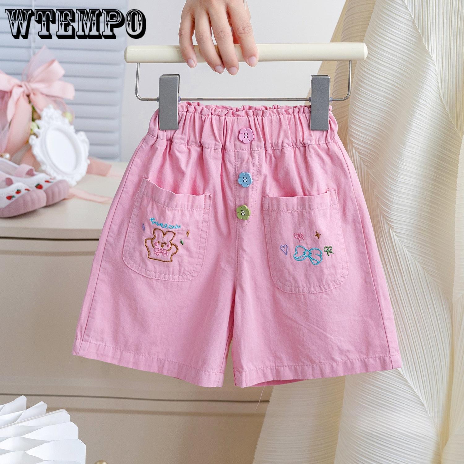 

Girls Summer Shorts Children s Cartoon Printed Outerwear Fashionable and Versatile Casual Pants 80 рожевий