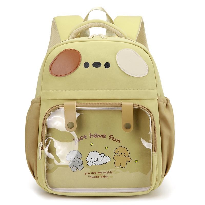 Letter Cartoon Puppy Kids Clear Backpack Cute Animal Design Toddler Bag School