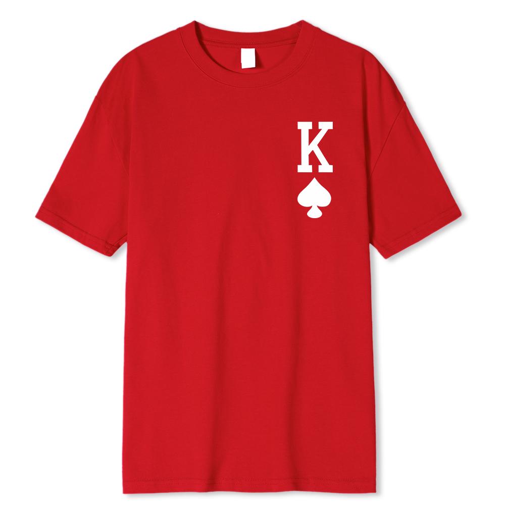 Poker 'K' Men's Short Sleeve T-shirt Casual Multicolor Top For Men Cotton Loose Oversized T shirt Personalized trend Tees