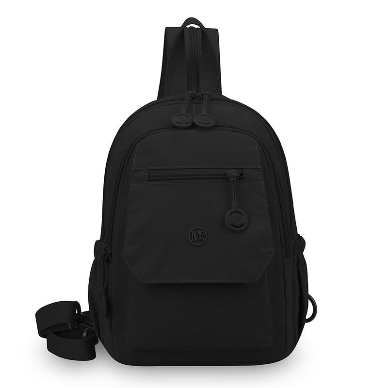 Многофункциональный рюкзак женская легкая нейлоновая нагрудная сумка чёрный