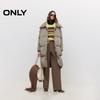 ONLY Women's Loose Fit Mid-Length 90% Duck Down Jacket with Plush Lapel