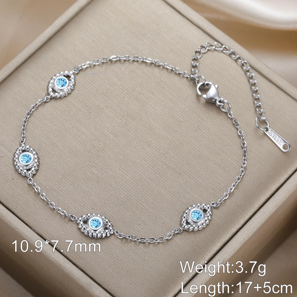 Dawapara Evil Eye Bracelets for Women Protection Good Luck Charm Greek Evil Eye Bracelet Stainless Steel Jewelry