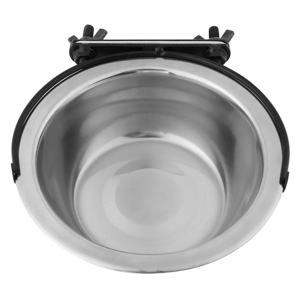 Dog Bowl Diner Dish Stainless Steel Hanging Pet Puppy Cat Food Water Feeder M