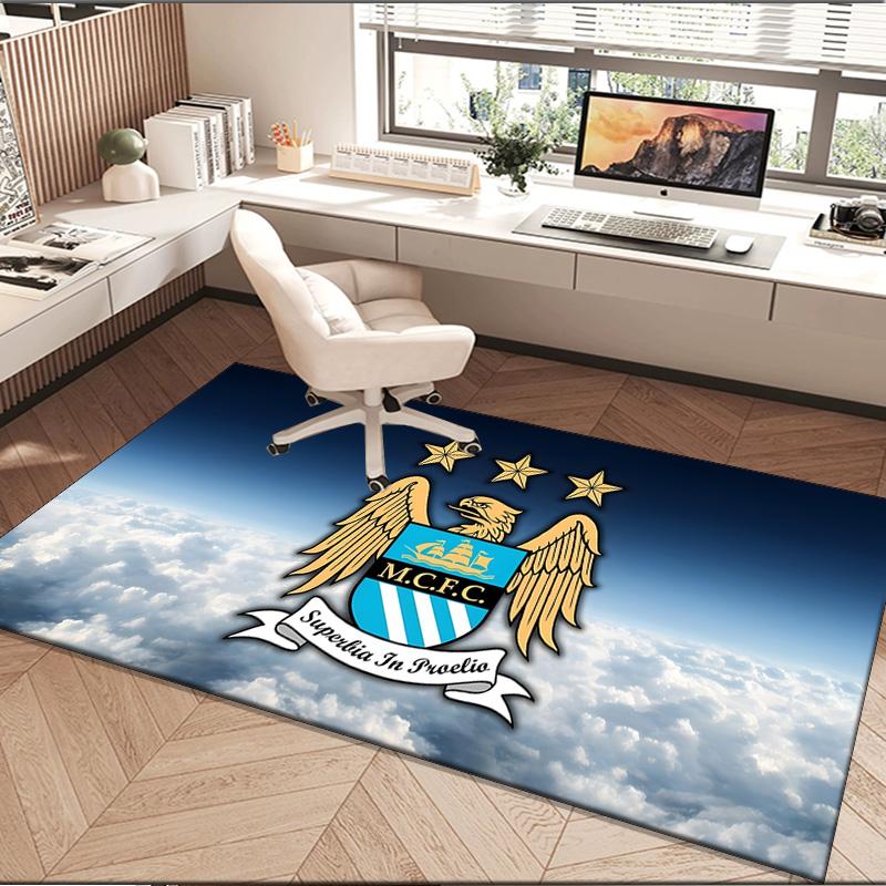 1PC rug Football Manchester Crest Carpet, Chair Rug,Area Rug for Office Bedroom living rooms bedroom, Doormat decor Christmas fan gifts