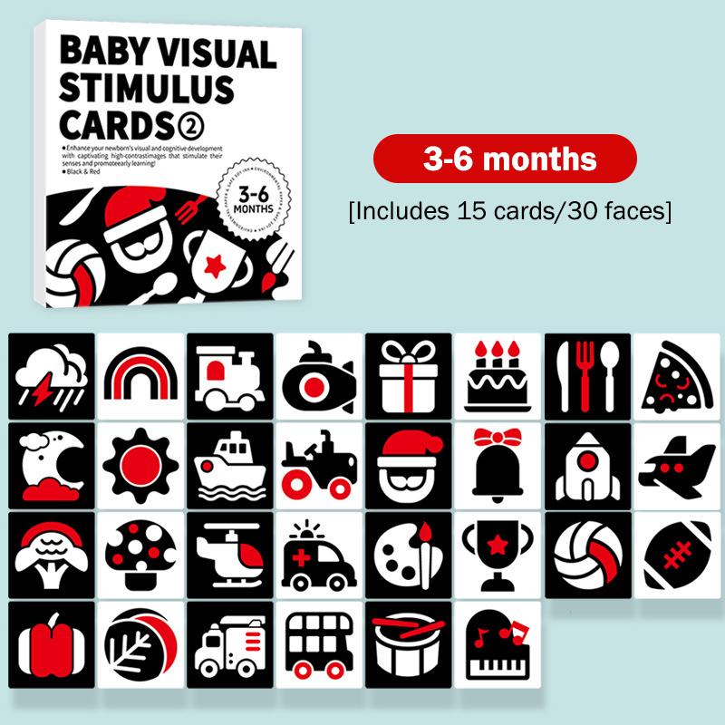 Baby Visual Stimulation Cards Montessori High Contrast Flash Card Infant Gift For Children Cognition Toy