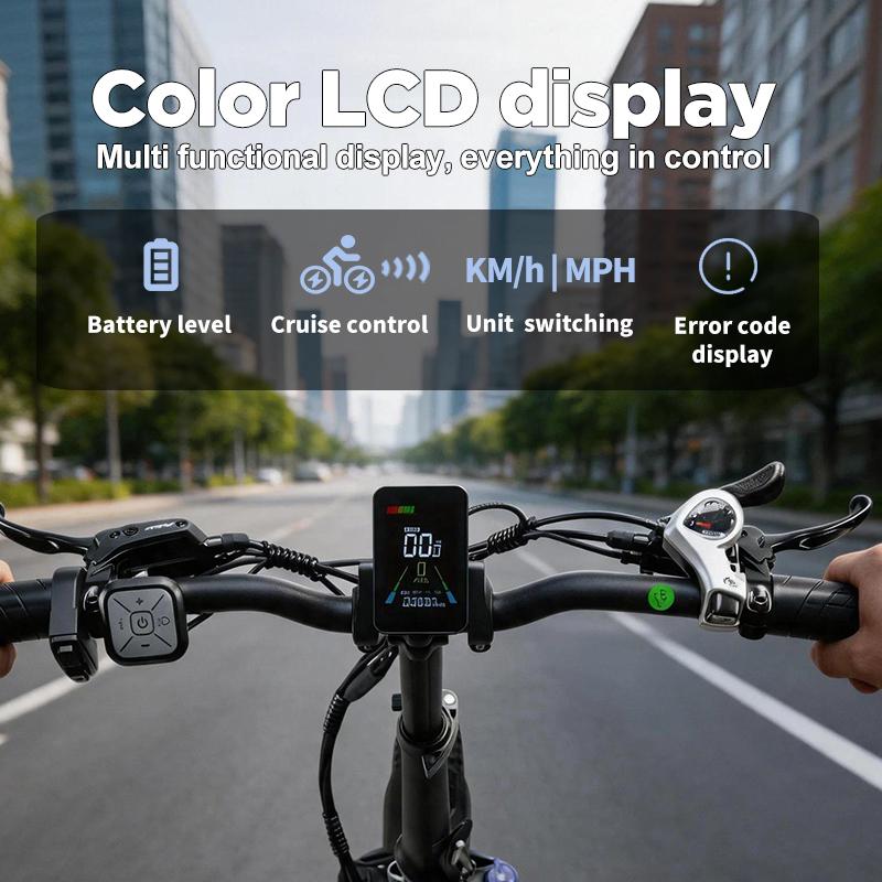 Skládací elektrické kolo PULUMA ebike-FF2.0.48 V 15AH, Dvouprvkové odpružení vidlice, 20*4.0 široké pneumatiky, Dojezd 80 km s asistencí, Městské elektrické kolo pro dojíždění