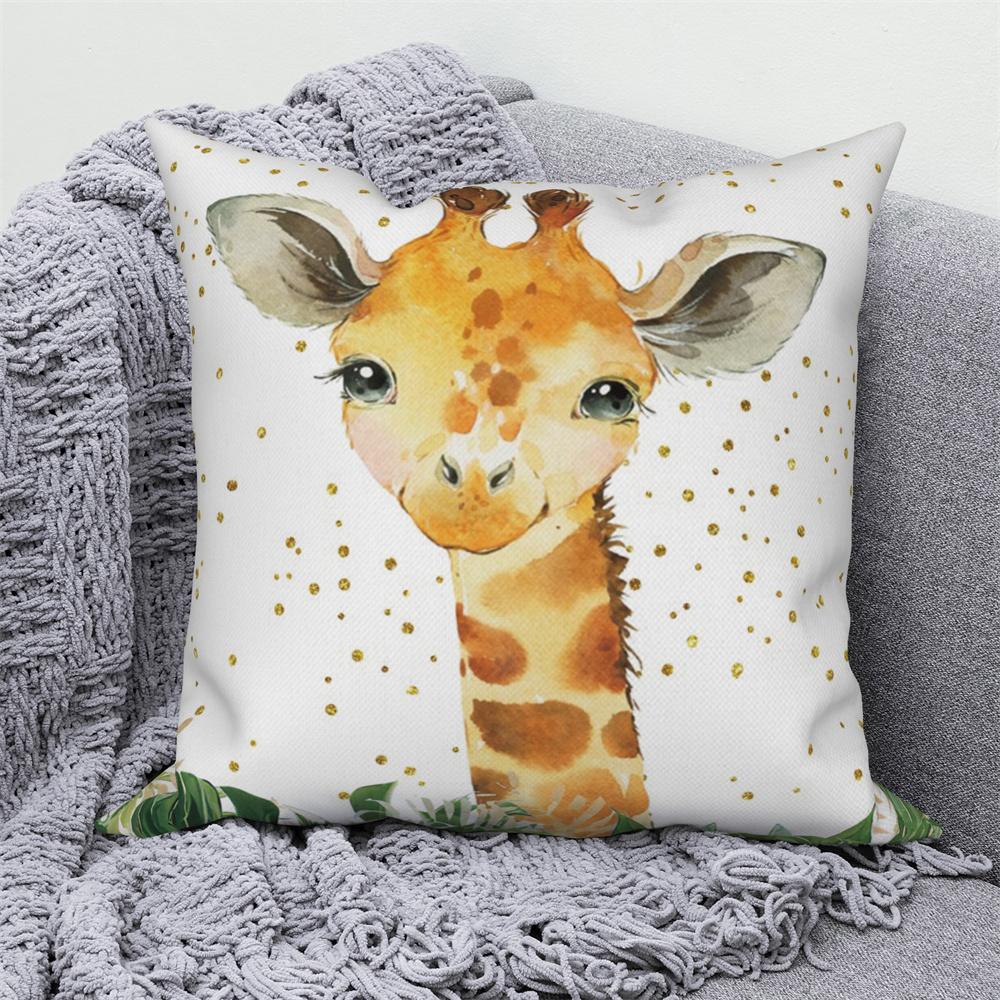 Cute Animal Sofa Decoration Cushion Cover Polyester Hold Pillowcase Living Room  Chair Car Home   30x50