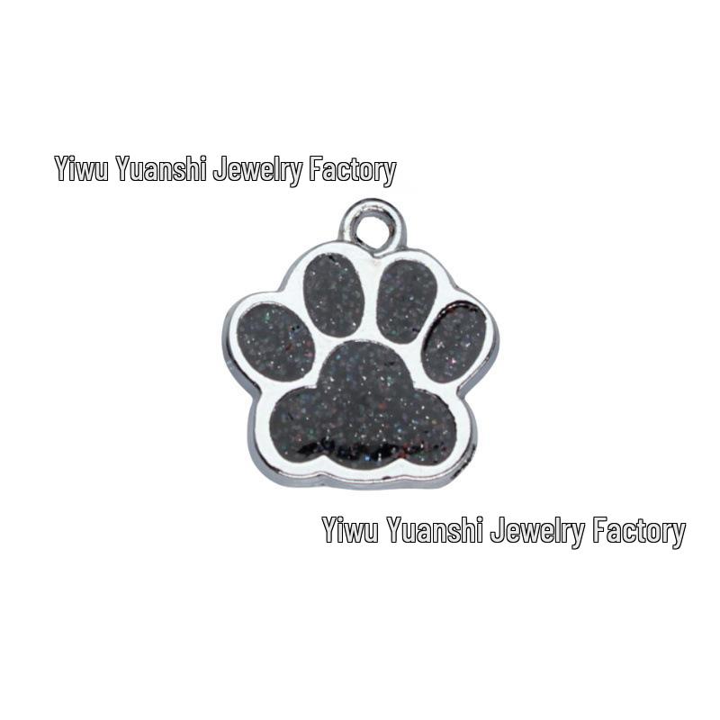 DIY Dog Paw Print Pendant: Glittery Customizable Pet Tag with Logo Printing Options
