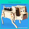 Hand Assembled Wooden Mechanical Dog Children Puzzle Toy Model Control Function For Educational Fun
