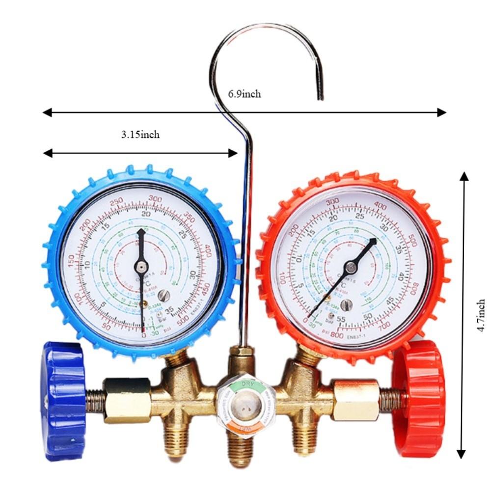 Alloy AC Manifold Gauge Set Refrigeration Auto Kit  Conditioning Pressure Leak Testing