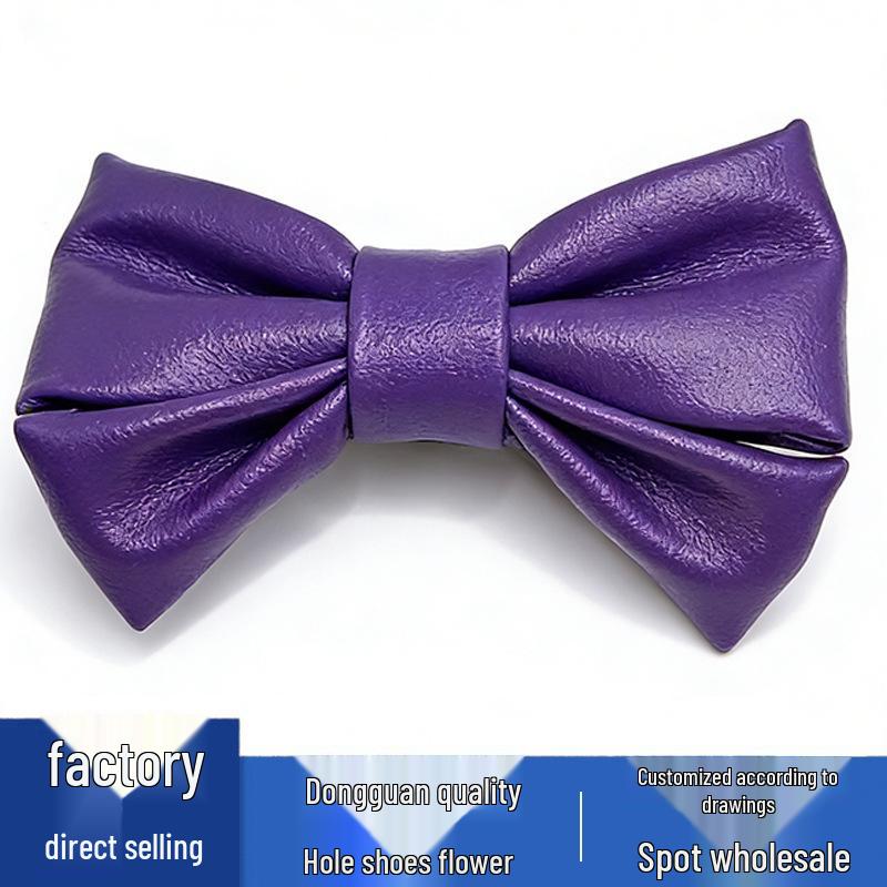 Leather Bow Flower Shoe Buckle Accessories