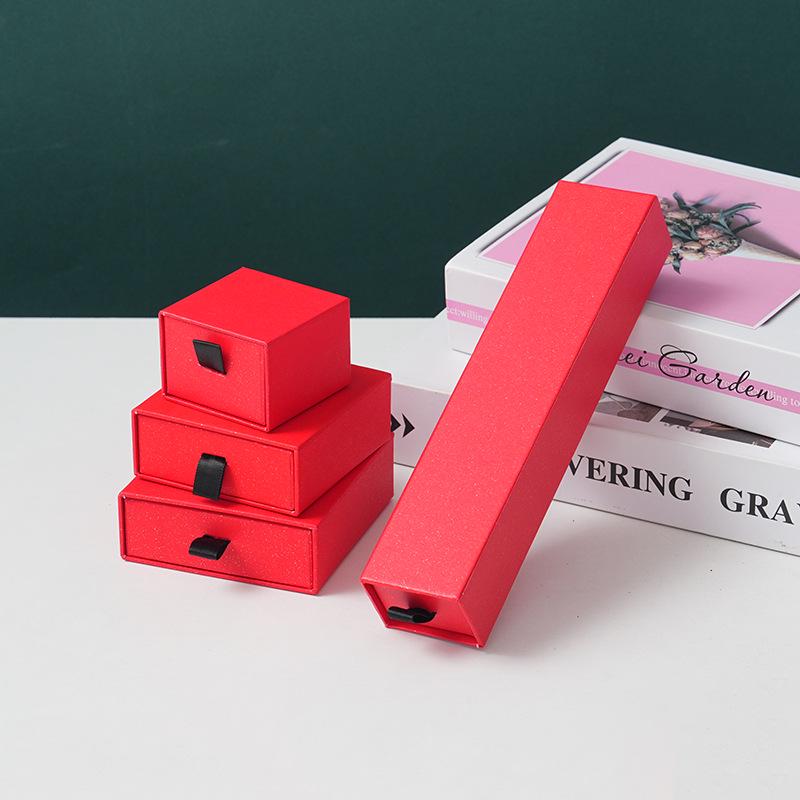 Rectangular Hard Cardboard Jewelry Box for Necklace, Ring, or Bracelet Gift Packaging