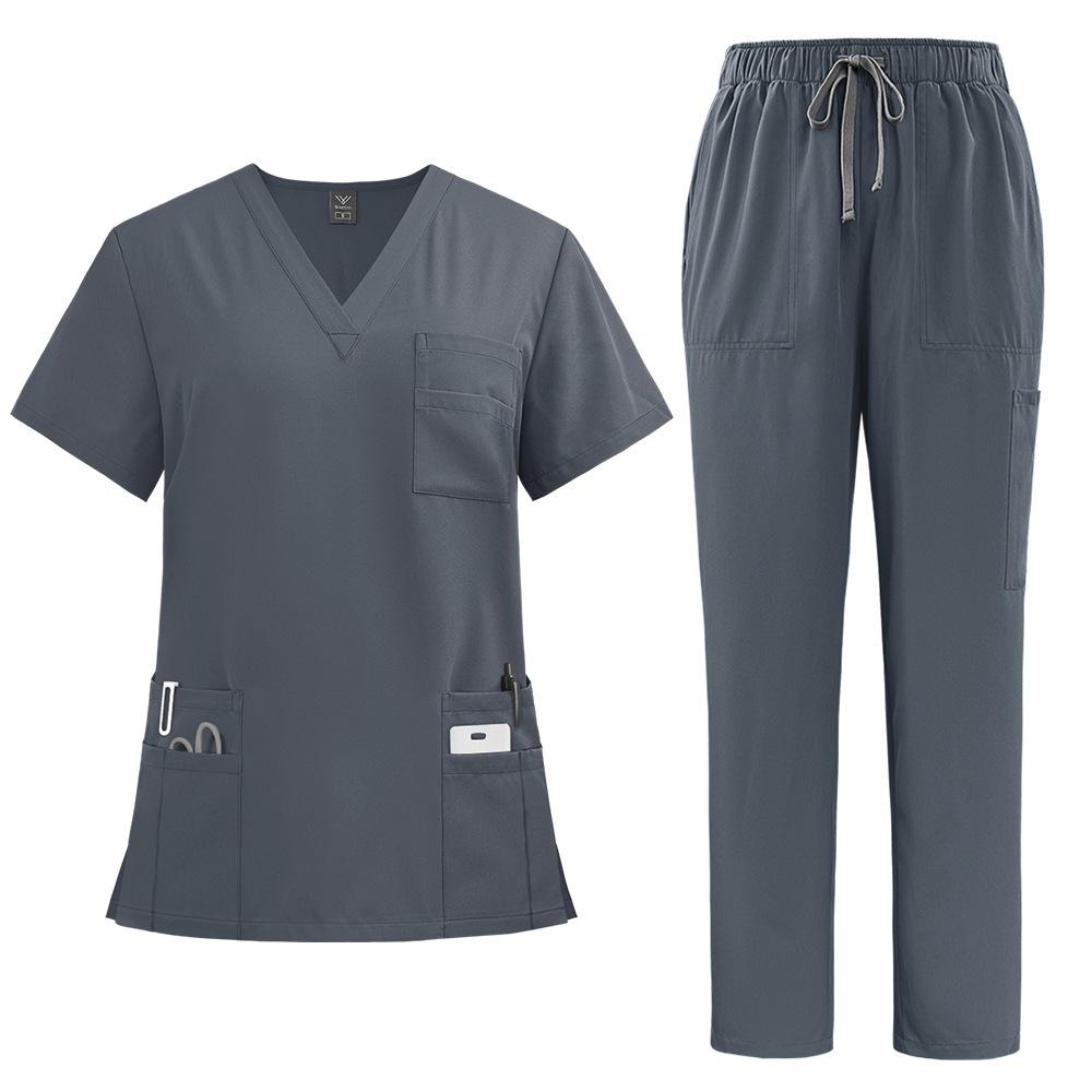 Four-Way Stretch Quick-Dry Elastic Uniform Set for Nurses and Salon Workers