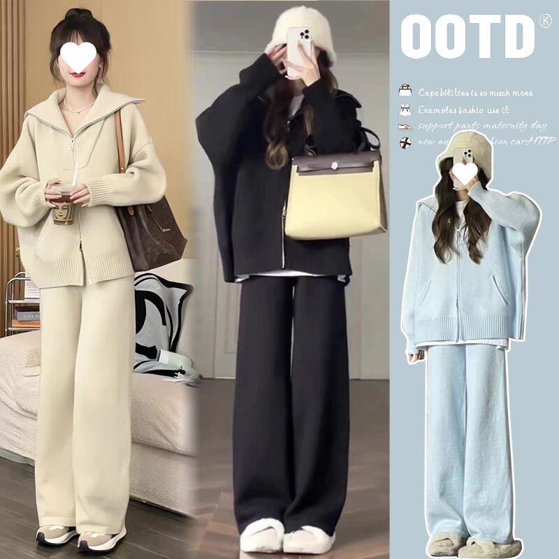 

Trendy Maternity Autumn Two-Piece: Stylish Tops & Sweaters for Fall/Winter Outings 2XL абрикосовий