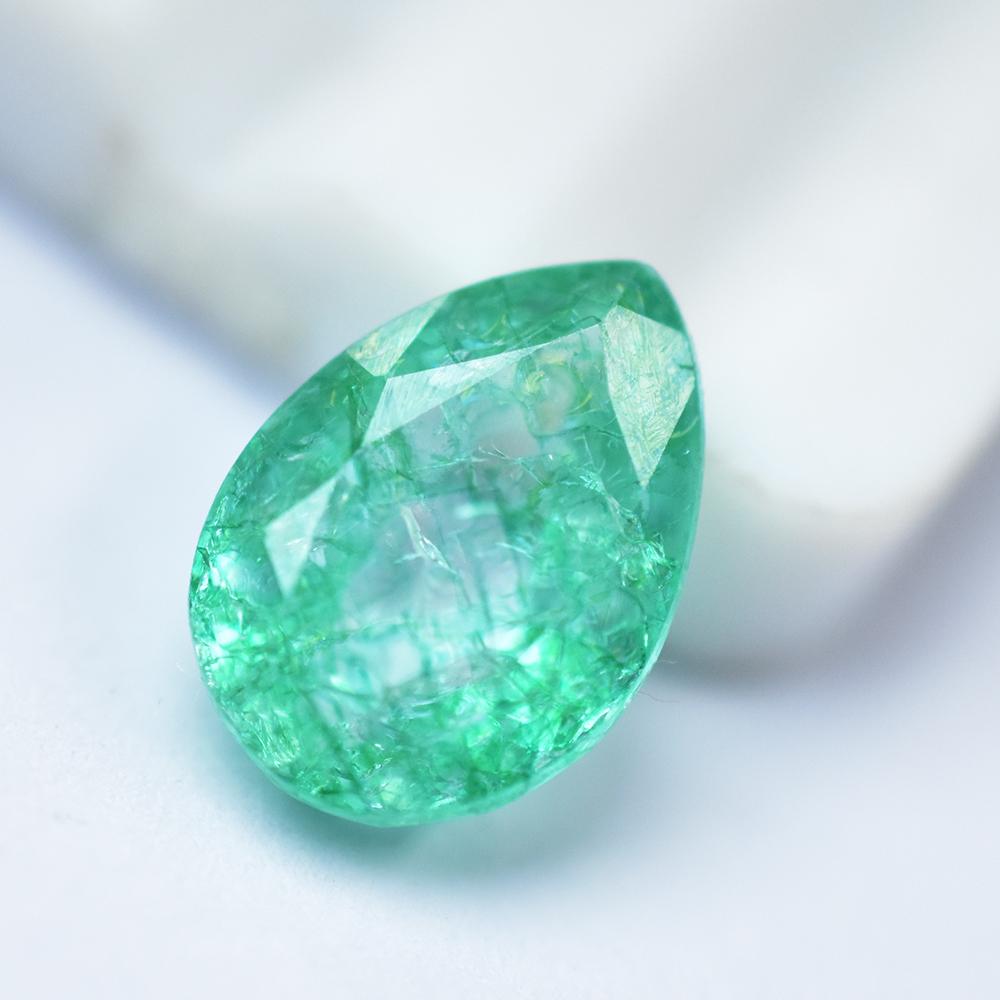 CERTIFIED Zambian 5 Ct Pear Shape NATURAL Green Emerald Loose Gemstone