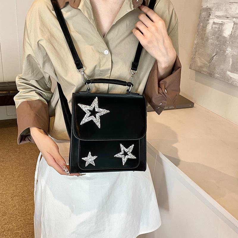 Women's Bag 2025 Spring Festival New Korean Version Fashion Sequined Five-pointed Star Backpack Versatile Popular Small Backpack Pu