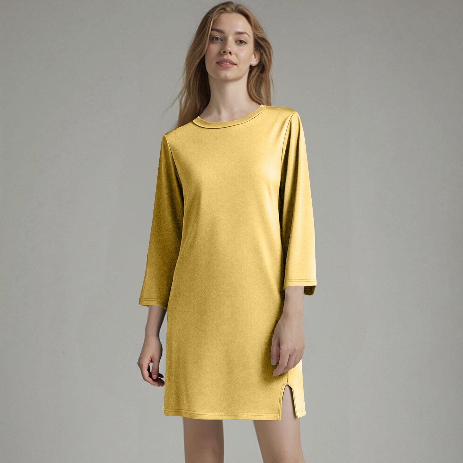 

Платье с рукавами 3/4 для женщин, повседневное, свободного кроя, летнее, сарафан с цветочным принтом и карманами XL