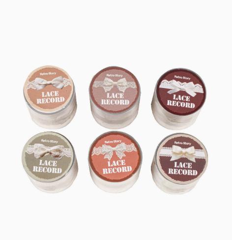 

6pcs DIY Decoration Adhesive Tapes Japanese Lace Record Washi Tapes Masking Tapes stickers stationery