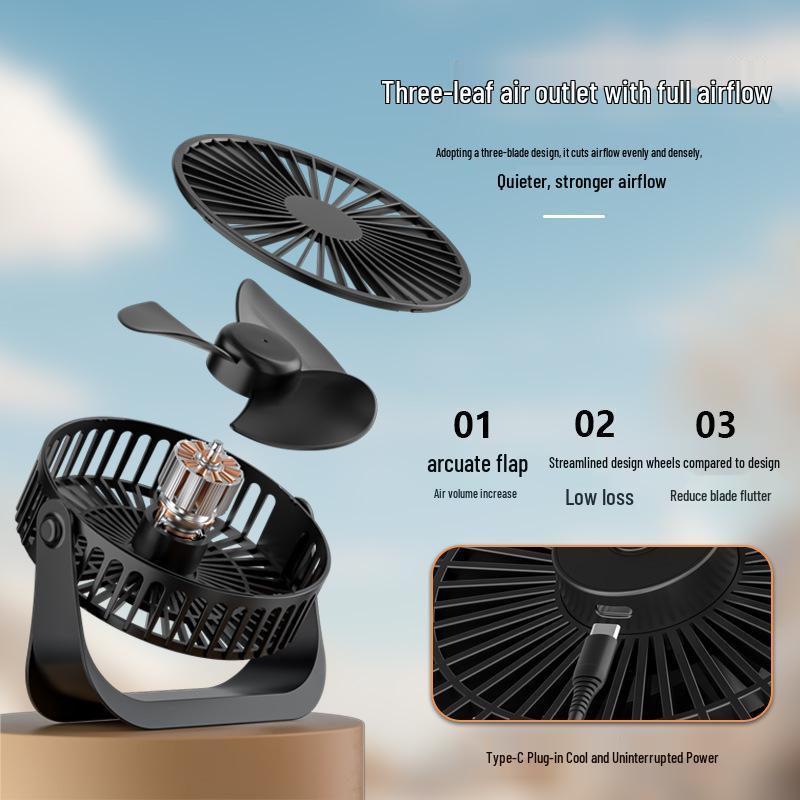 USB Tabletop Circulating Fan for Office and Dormitory - High Wind Power Electric Fan (2026 Model)