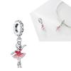 Copper Cute Car Bead Robot Charm Pink Pendant Fit Original Bracelet For Women Diy Fashion Jewelry Love Gift Elegant