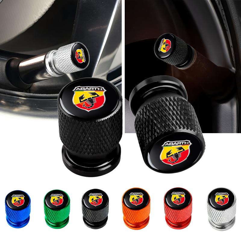 4 Pezzi Tappi Valvole Pneumatici Auto Stelo Valvola Aria Ruota Pneumatico in Alluminio Tappo Polvere Aria Per Abarth 695 595 competizione 124 Spider PUNTO