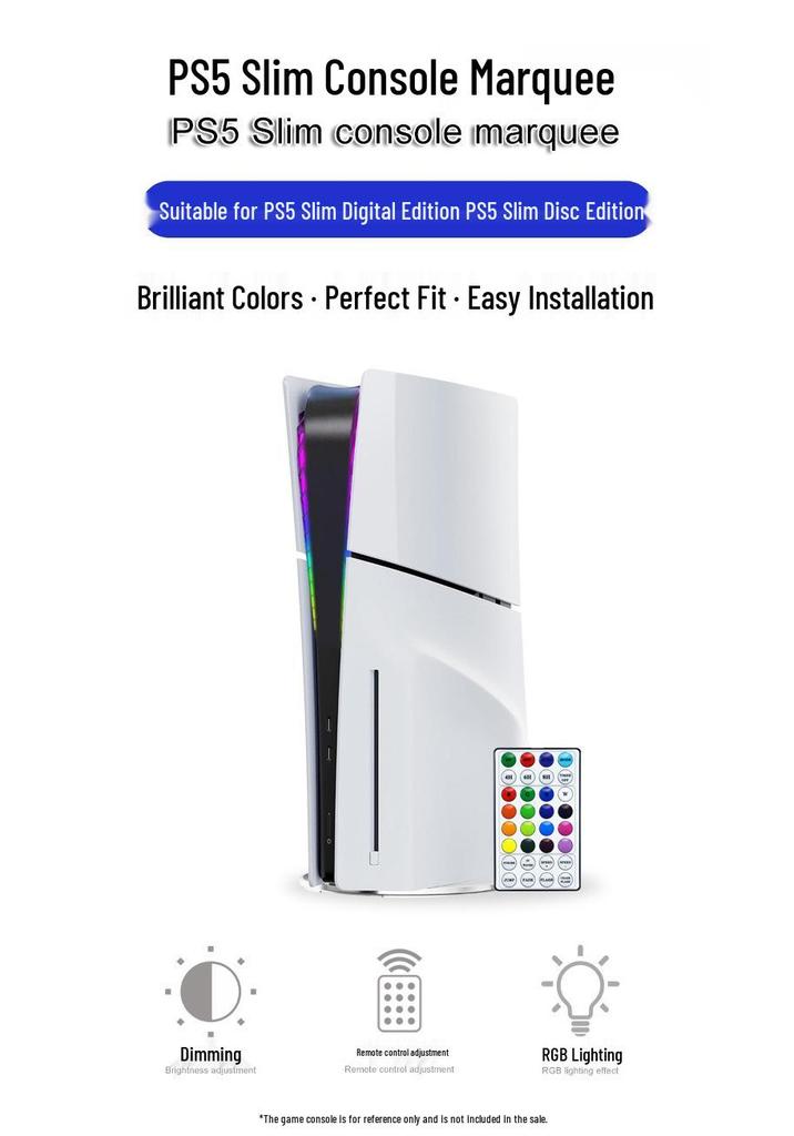 PS5 Slim Digital Edition Console Colorful Decorative Light Ring