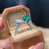 Open Ring Fashion Luxury Red Diamond Drop Shape Ring Unique Design Blue Gemstone Women Statement Ring