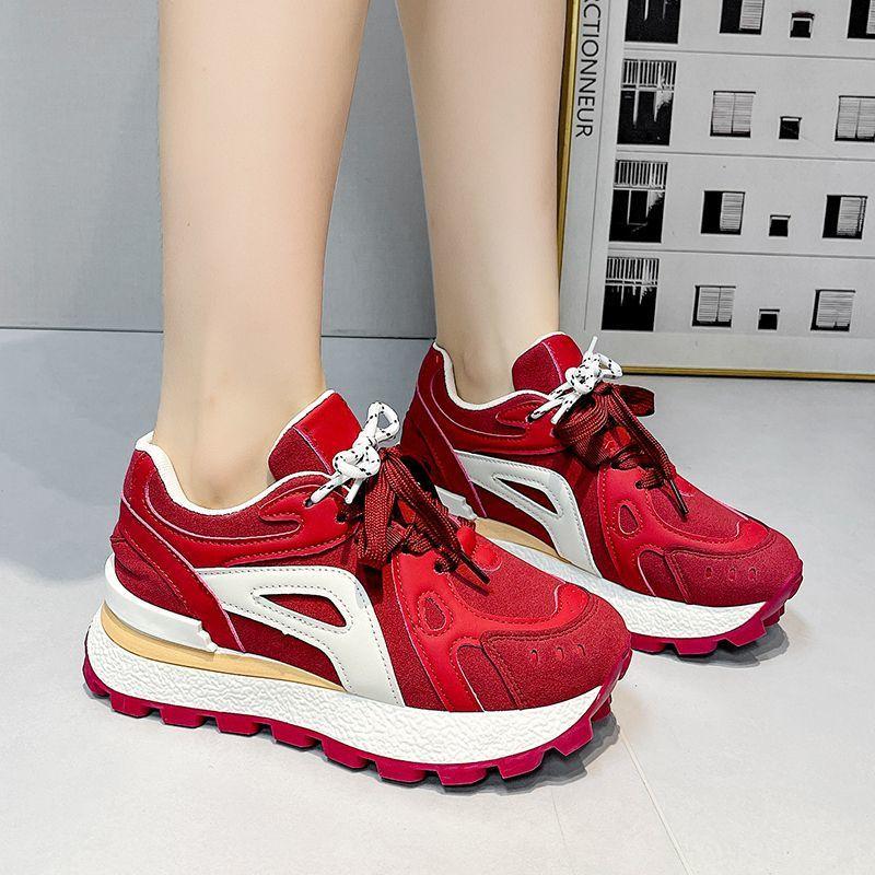 Heightened Thick-soled Heightened Casual Shoes 22 Autumn New Breathable Thick-soled Forrest Gump Shoes Casual Running Shoes