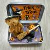 Handmade Cute Witch Teddy Bear In Box Emotional Support Inspirational Gifts Thoughtful Desk Accessories for Friends