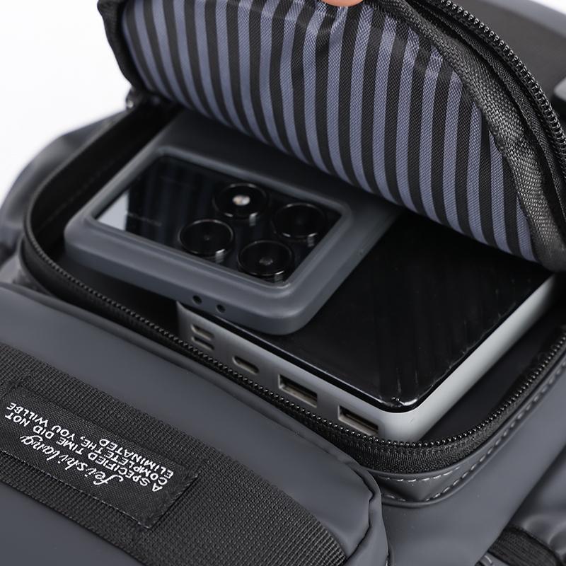 Men Business Shoulder Bag Travel Water-Repellent Chest Bag Multi-Back Bag
