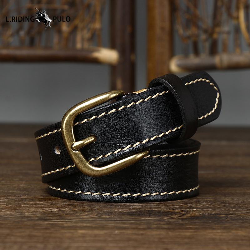 Retro Trend All-match Stitching Decorative Belt for Women Pure Cowhide Hot Jeans Belt