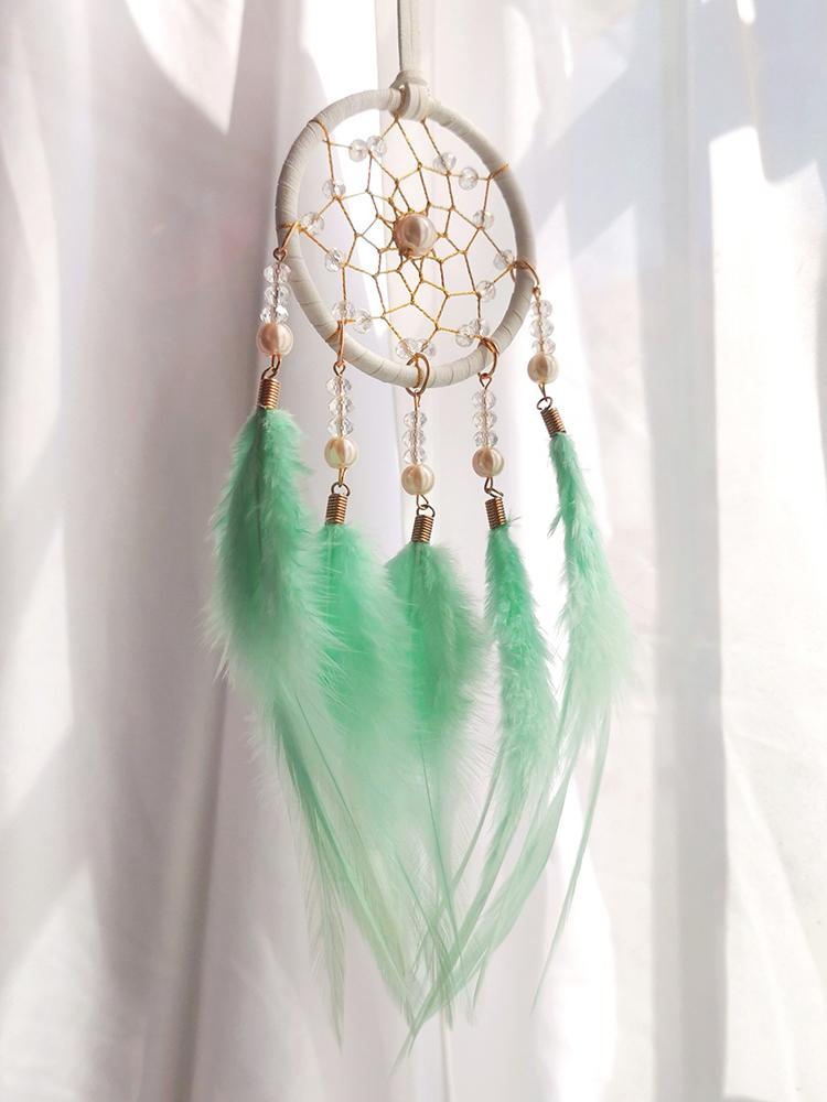 Creative Hand-woven Car Pendant Dream Catcher Feather Wind Chime Valentine's Day Gift Bedroom Hanging Ornaments Home Decoration