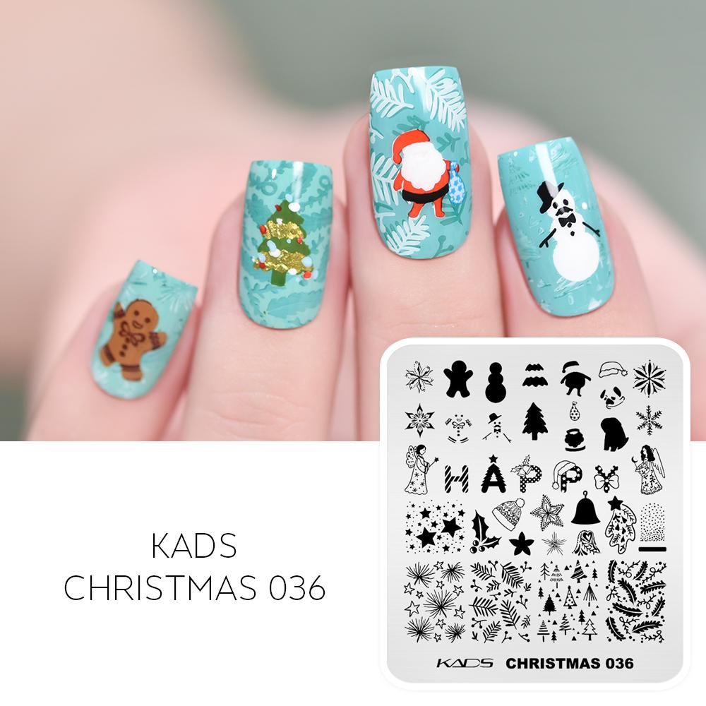 kads Nail Art Stamping Template Christmas 036 Snowman Image Nail Stamp Stencil Plate