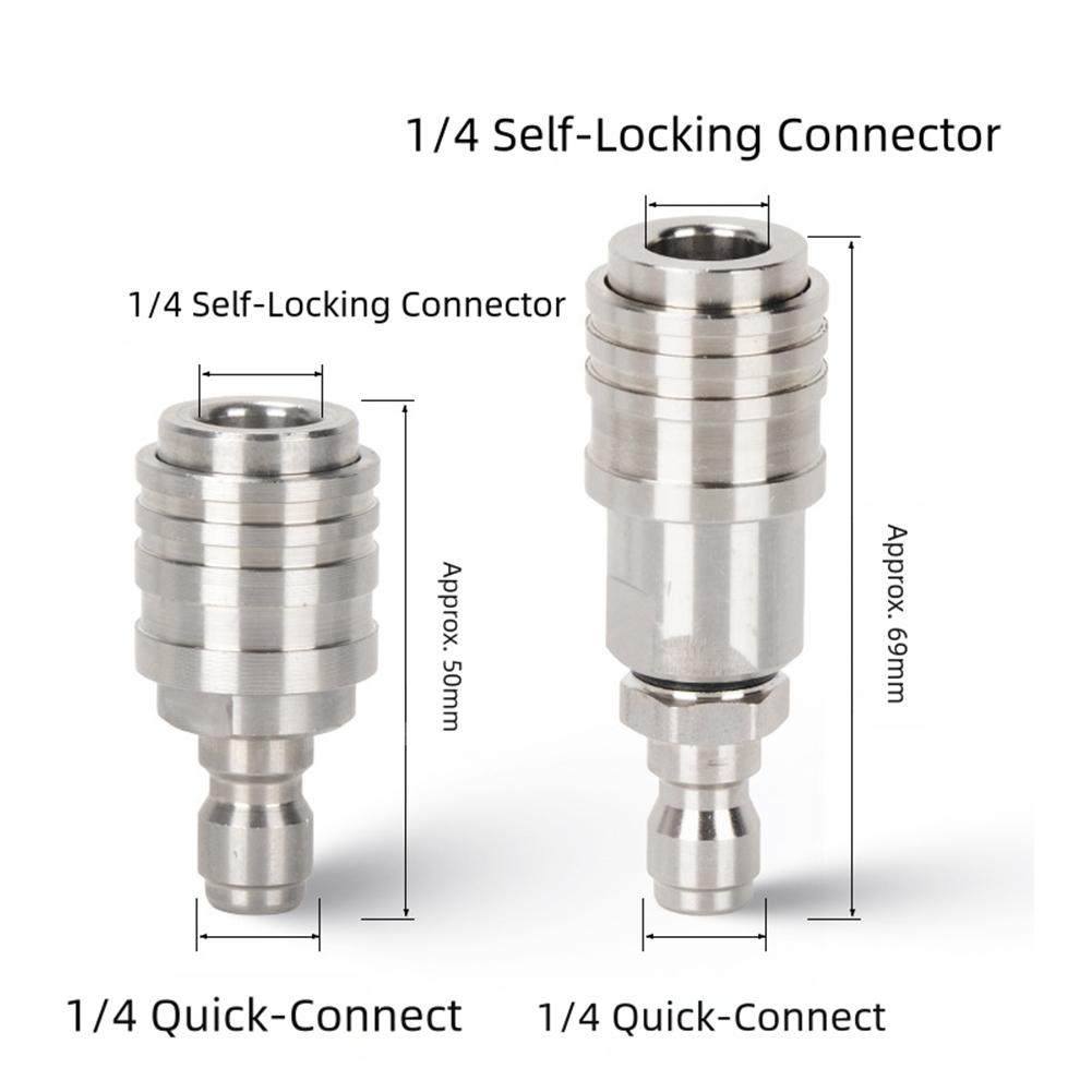 MotherType Stainless Steel Self Locking 1/4 Quick Connect Male To Female Connector for Secure Fastening Applications