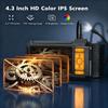 Cameră Endoscop Industrial 4.3inch Ecran IPS 8mm HD1080P IP67 Rezistent la Apă 8 Lumină LED Boroscop de Inspecție pentru Țevi Reparații Auto