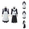 Long Style British Maid Outfit Men Women Lace Cosplay Dress Halloween Costume
