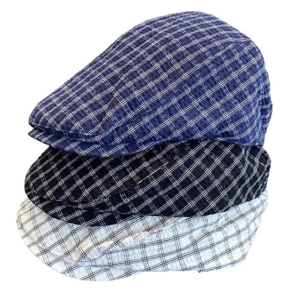Forward Cap Newsboy Caps Korean Style Painter Hat Casual Plaid Berets  Ladies