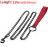 Durable Anti-Bite Metal Dog Chain Lead Chain Leash Handle Leads Leather Iron Chain for Small Large Medium Dogs Outdoor Training