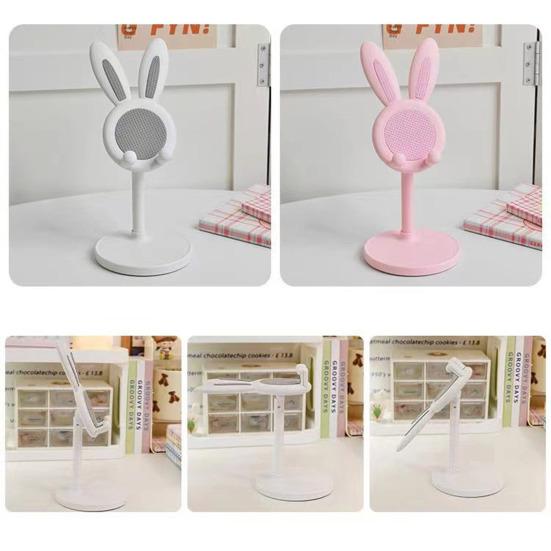 Cartoon Phone Holder Phones Stand for Tablets And Height Adjustable Stable Base Bunny Ear