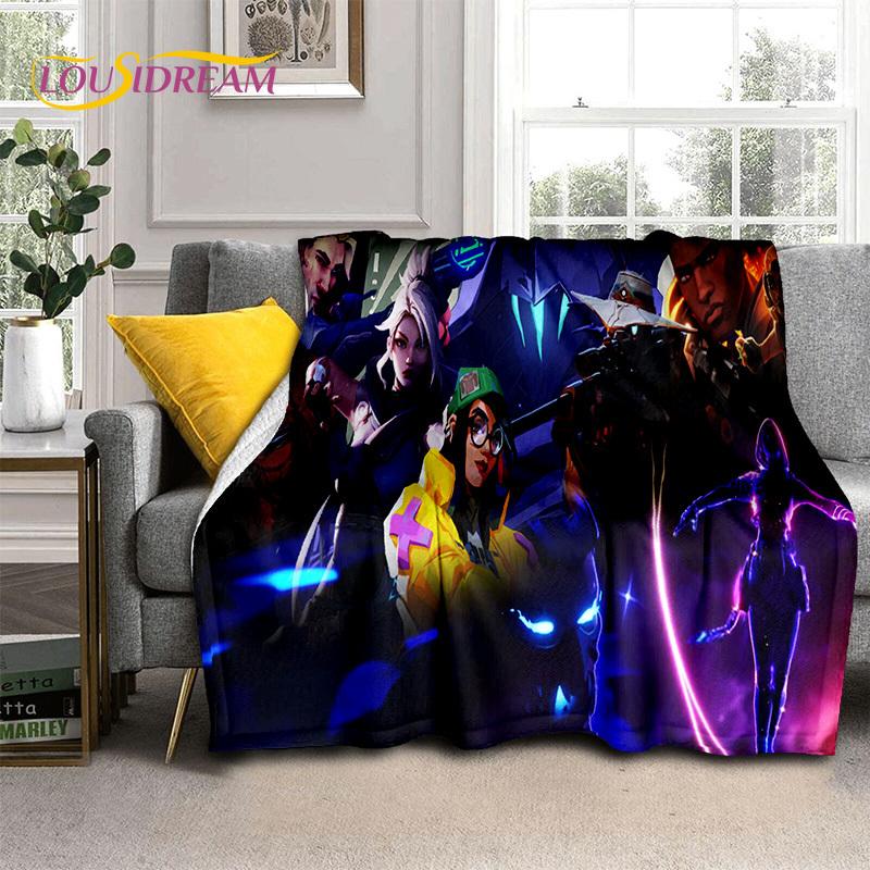 Cartoon Game VALORANT Gamer 3D Blanket,Soft Throw Blanket for Home Bedroom Bed Sofa Picnic Travel Office Rest Cover Blanket Kids