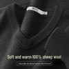 SNOWFLYING Men's V-Neck 100% Wool Pullover Sweater
