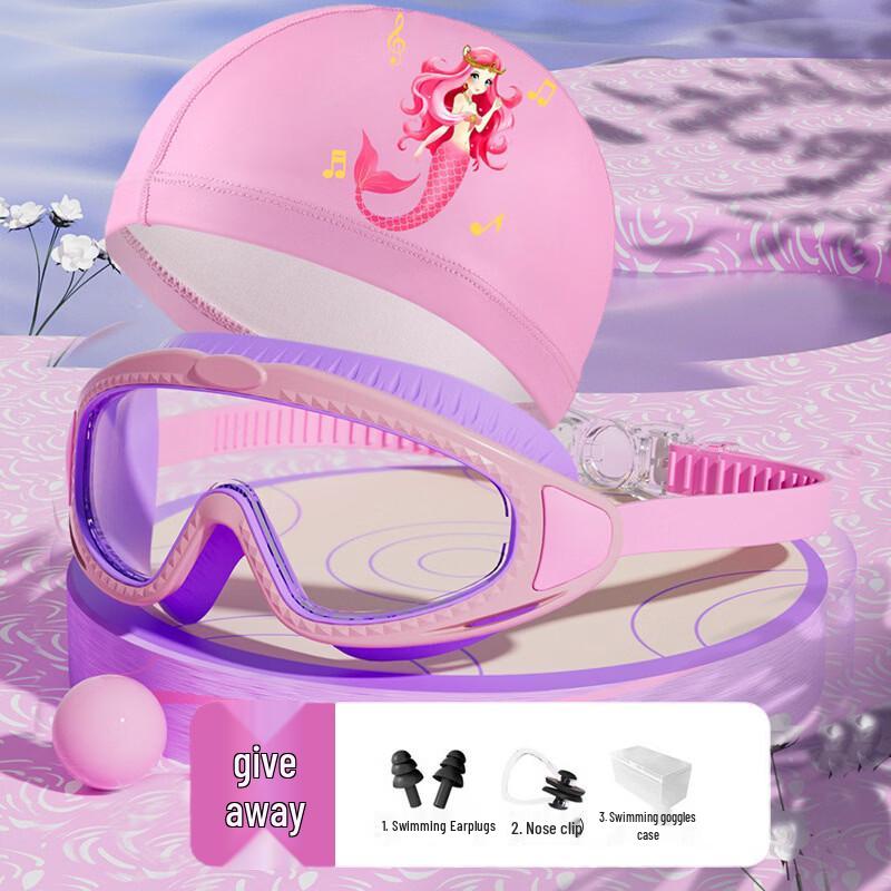 Kids  Swimming Goggles with Swim Cap Set
