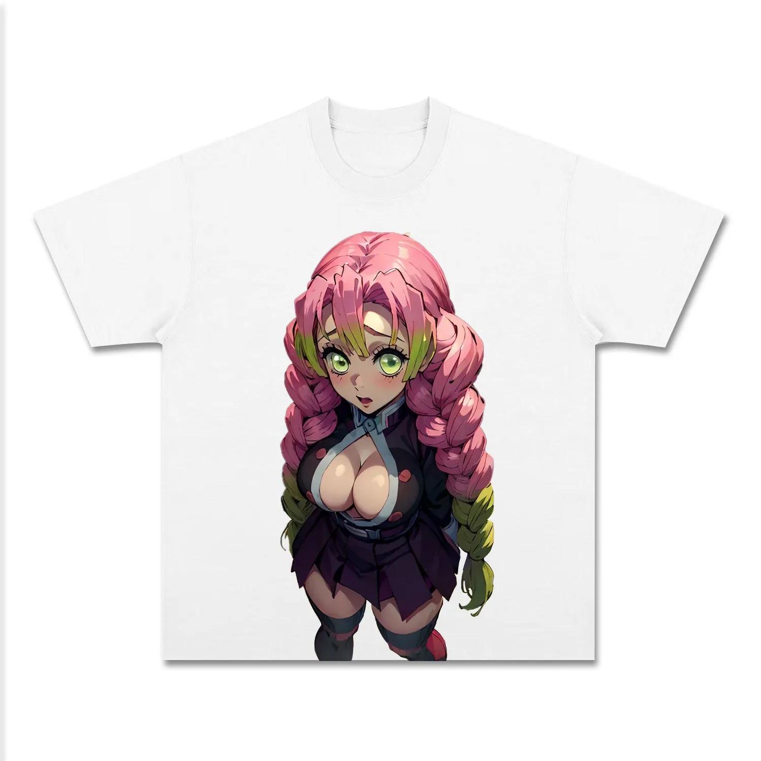 

Anime Demon Slayer Mitsuri Kanroji Graphic TShirt 100Cotton unisex Oversized Shirt Unisex Short Sleeve ONeck Y2k Selling Popular 4XL