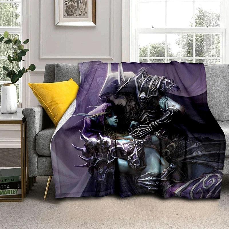 3D World Warcraft Super Burning Beauty Printed Blanket Creativity Super Soft Flannel Is Suitable For Sofa Or Bed Yoga Blanket